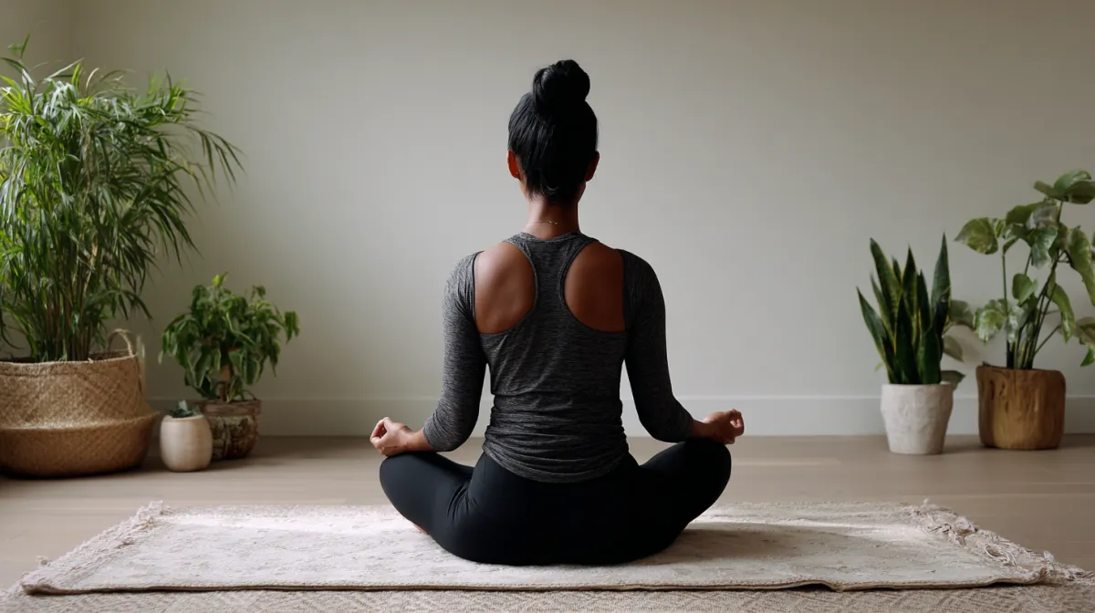 Los Angeles woman in yoga pose.