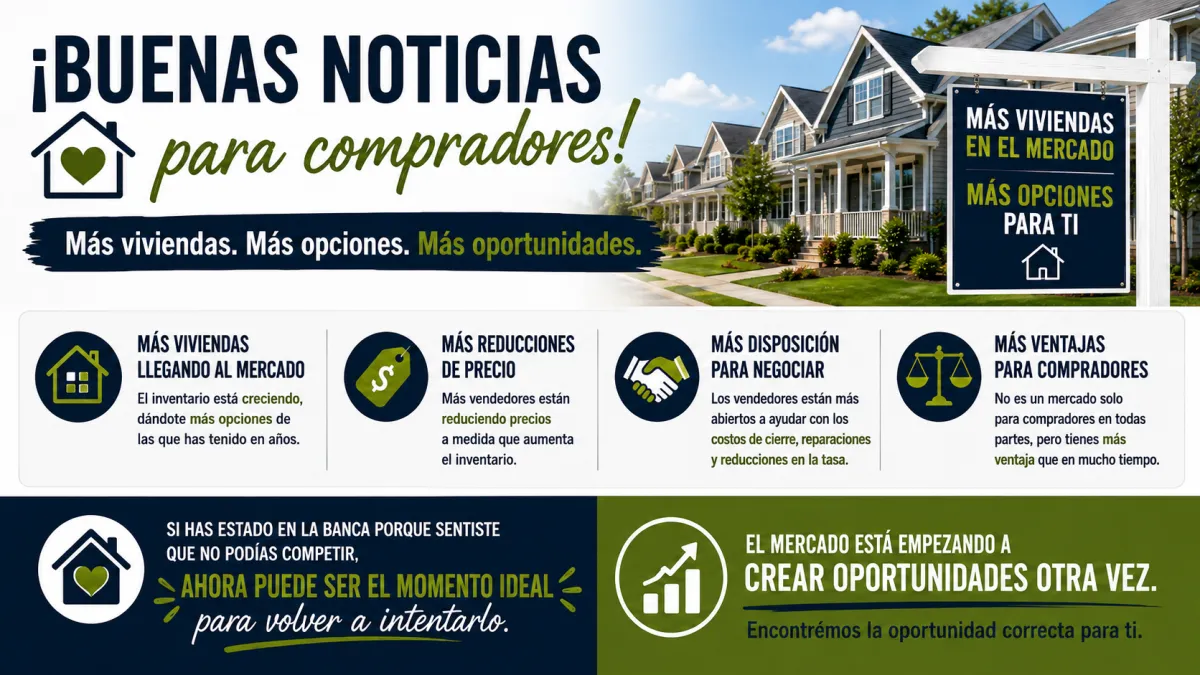 Más Viviendas Están Saliendo al Mercado y los Compradores Tienen Más Poder de Negociación que en Años