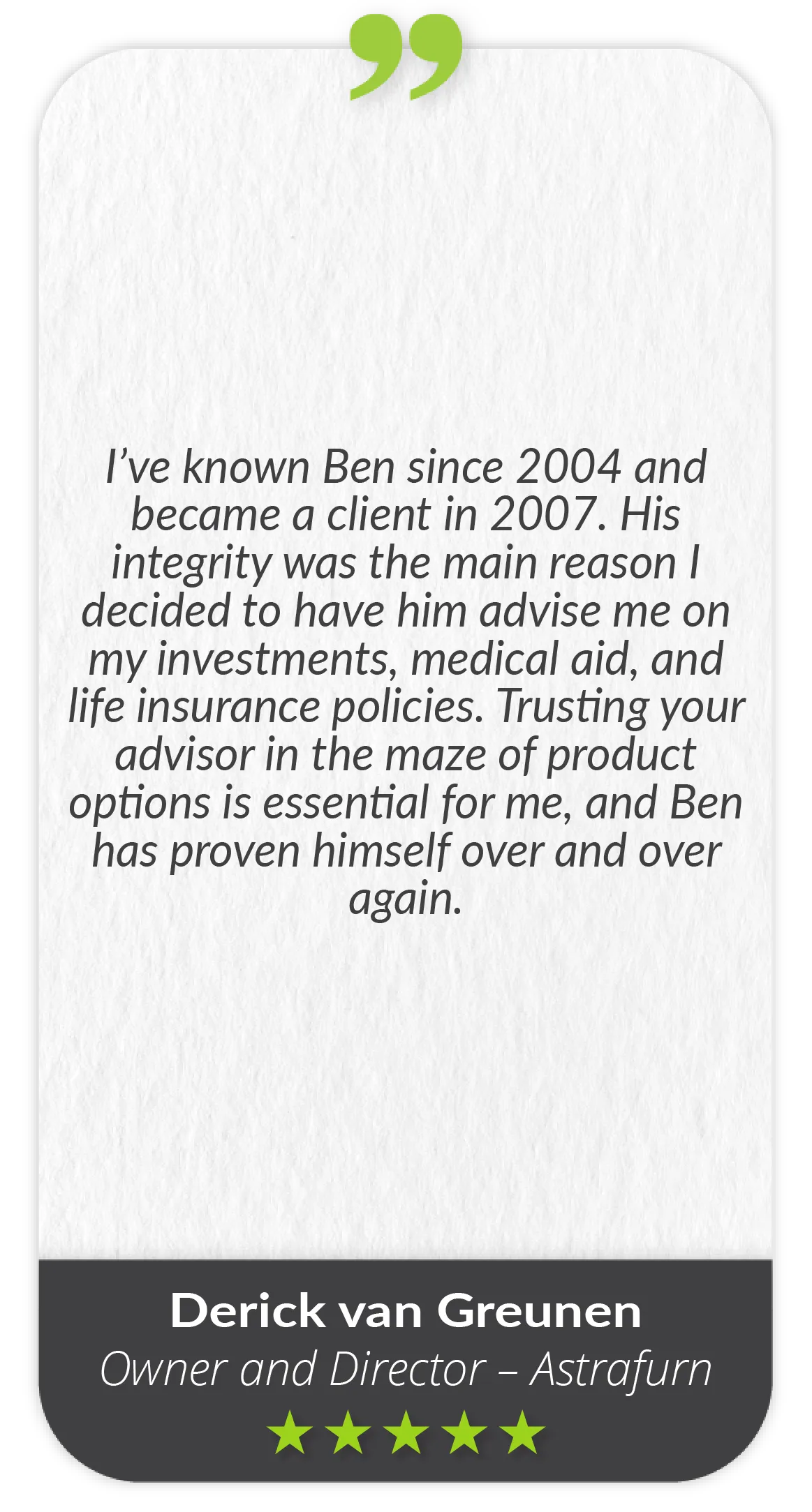 Testimonial