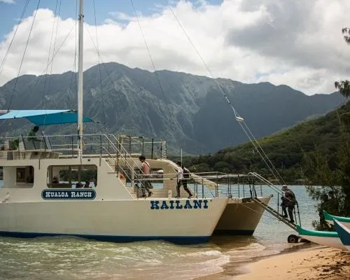Kualoa Ranch  Ocean Voyage Catamaran at Secret Island