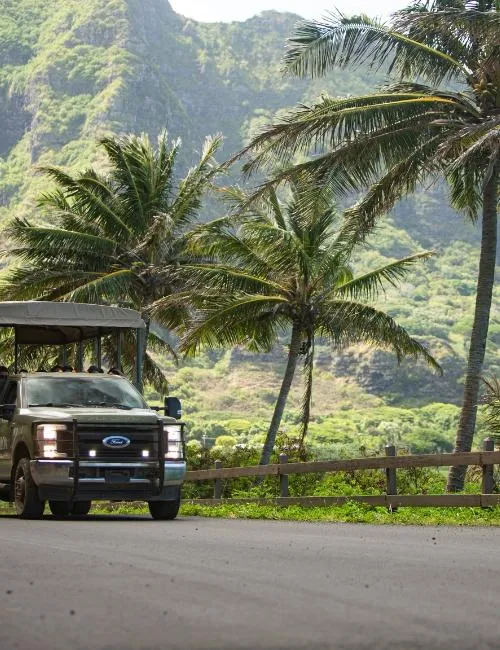 jurassic adventure tour jeep in Kualoa ranch