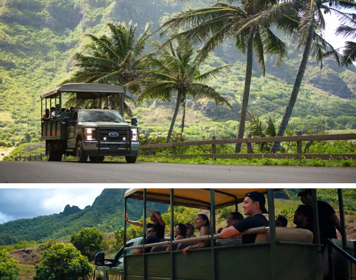 Jurassic Adventure Tour Jeep with Guests in Kualoa Ranch