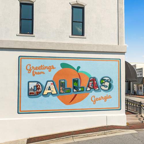 iconic downtown sign in dallas, ga
