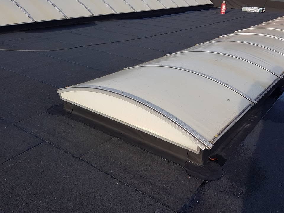 Roofing surface with small vent pipe