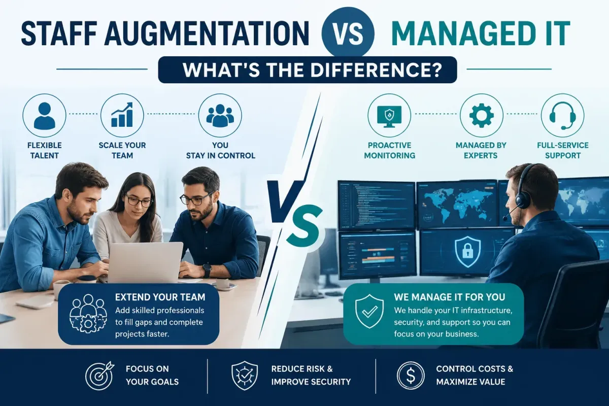 Staff Augmentation vs Managed IT comparison for businesses
