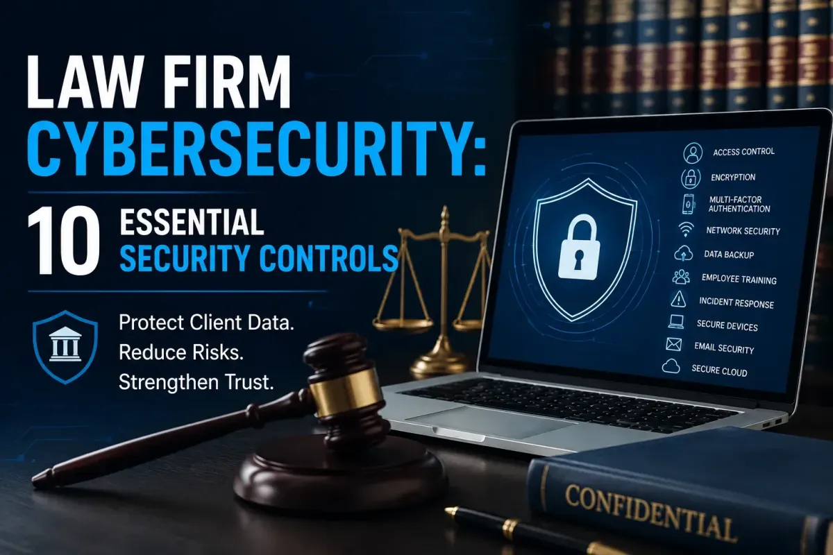 Law firm cybersecurity with 10 essential security controls to protect client data