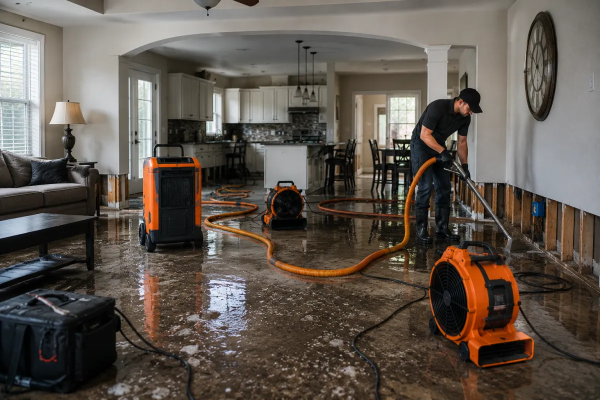 Flood damage restoration for a home in Murrieta, CA