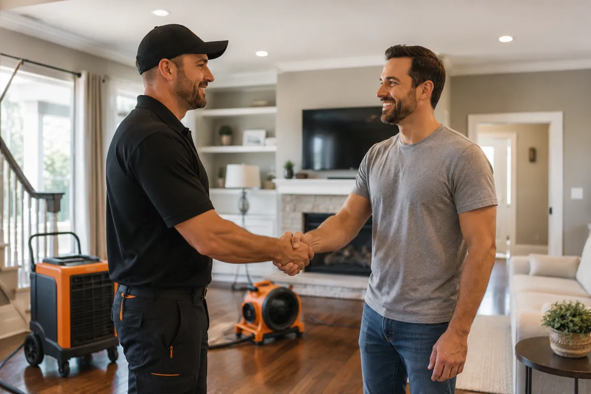 Trusted local water damage restoration team helping a Murrieta homeowner