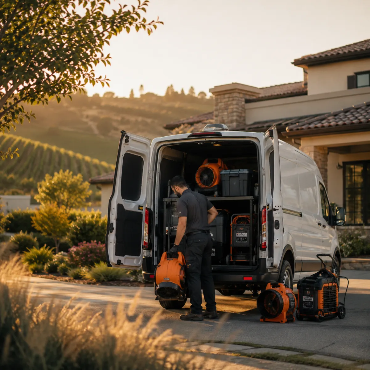 Trusted loWater damage restoration team responding fast to a home in Temecula CAcal water damage restoration team helping a Murrieta homeowner