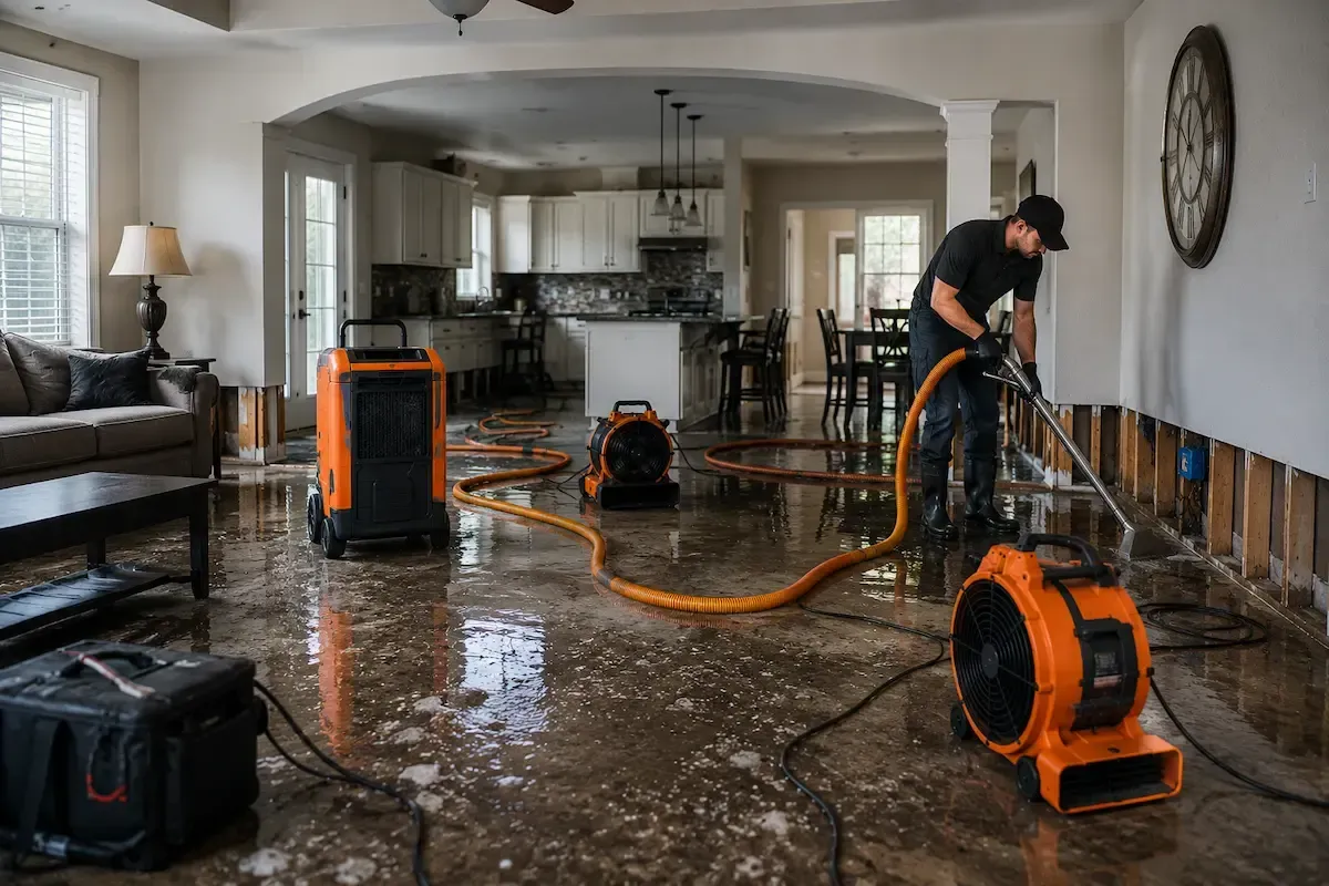 Flood damage restoration for a home in Murrieta, CA