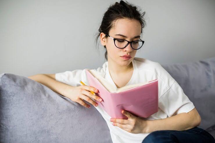 student reading eye strain