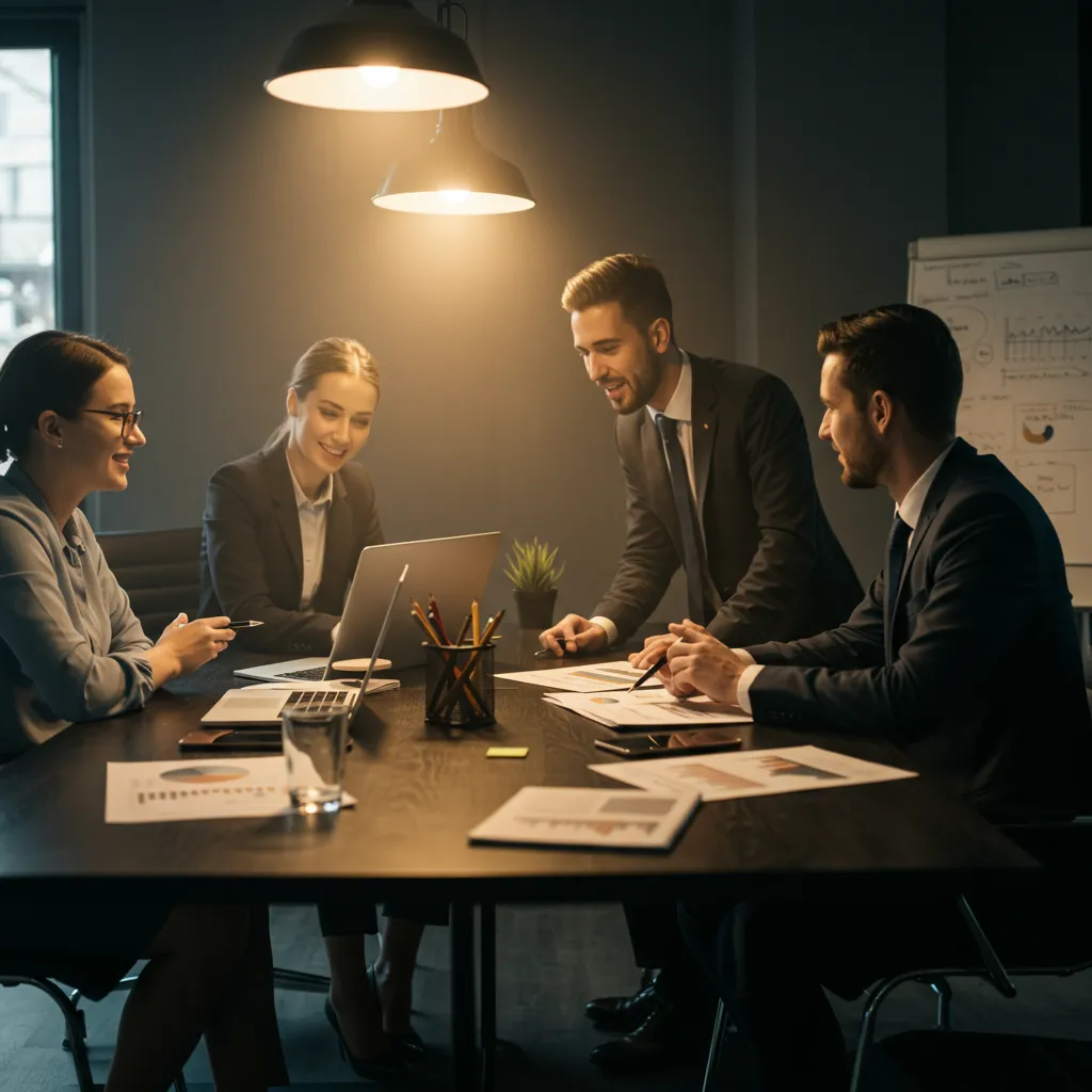 Consultant working with a dashboard, portrait 2:3 with pink highlights