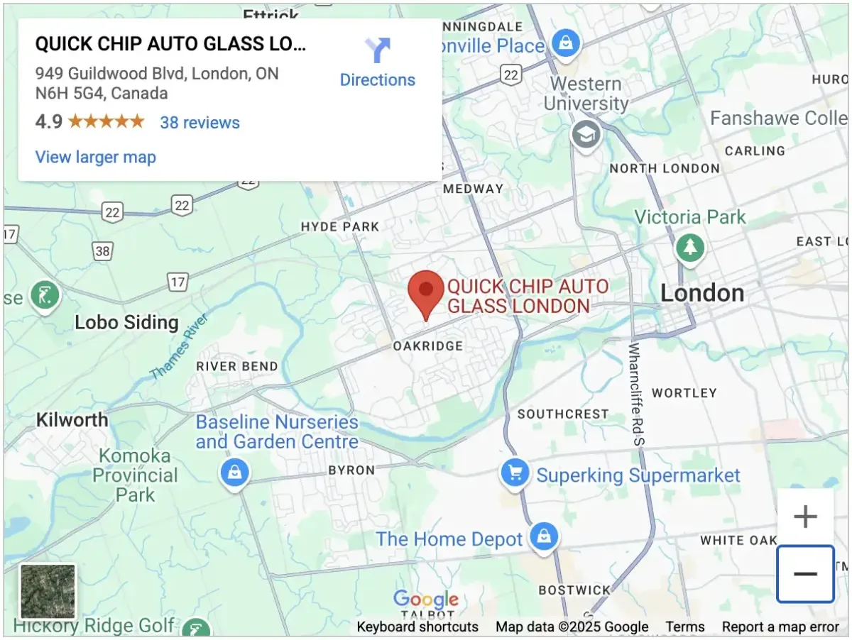 Windshield Replacement - London, Ontario Map