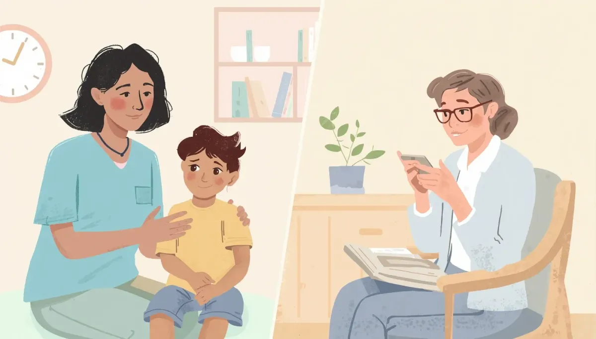 Parent exploring ADHD coaching vs therapy support for child in calm setting