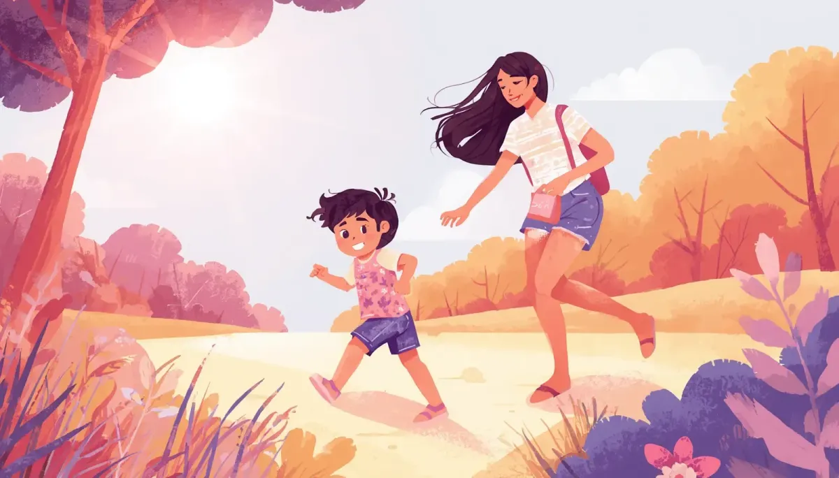 Illustration of a loose summer routine helping an ADHD child feel settled.