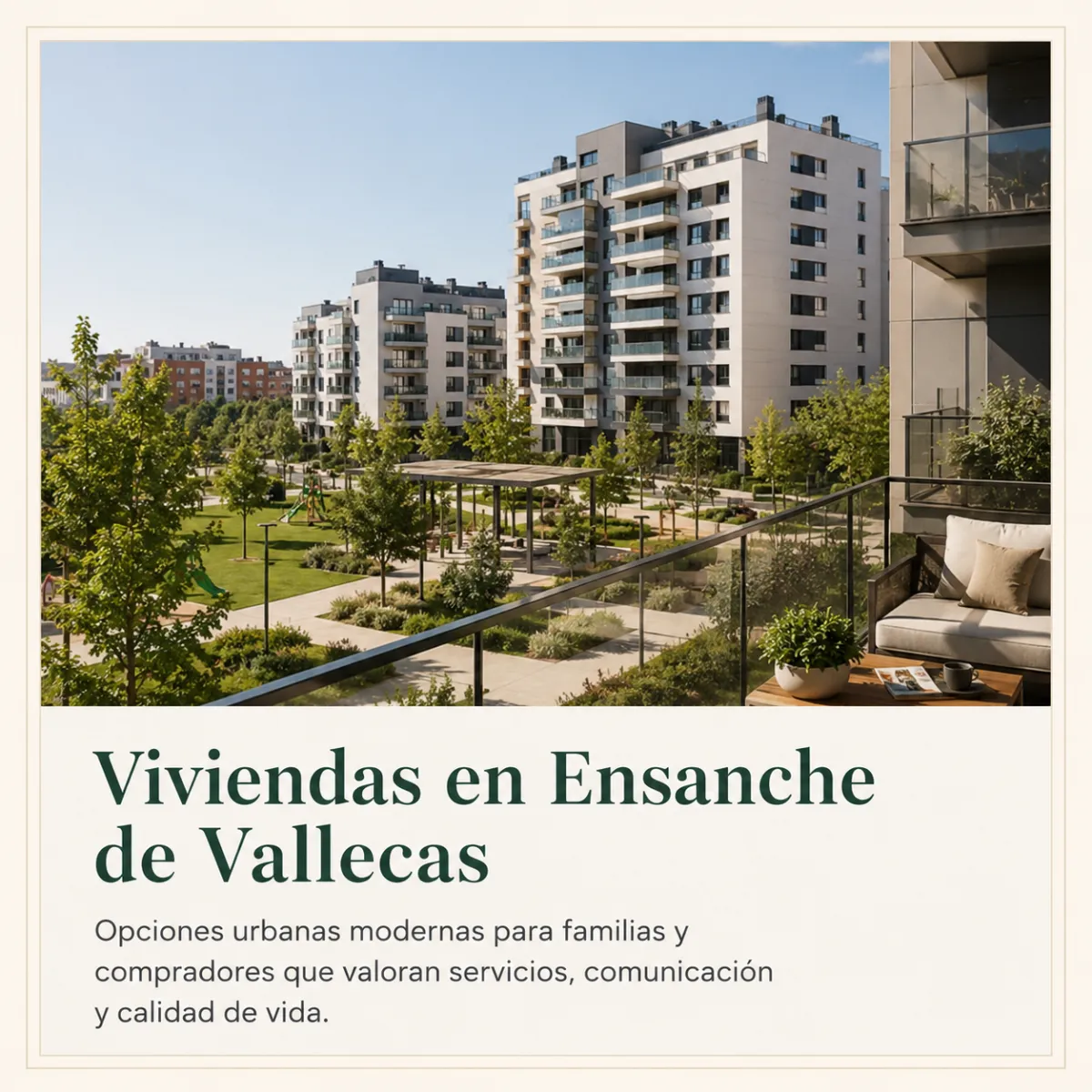 Viviendas modernas en Ensanche de Vallecas para familias y compradores urbanos