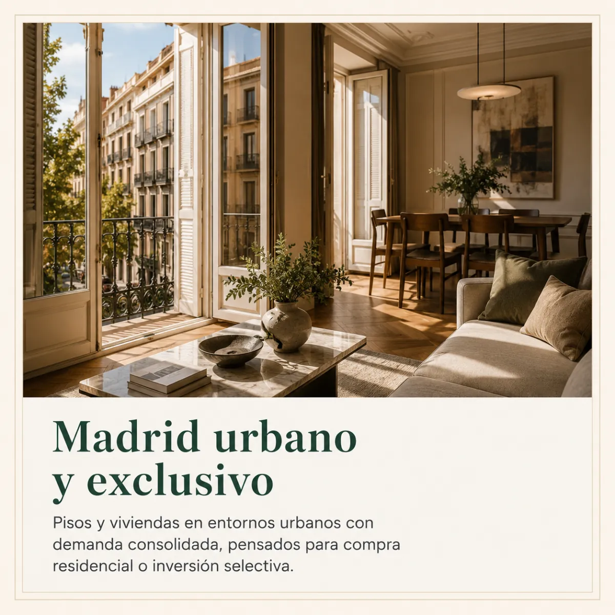 Piso urbano en Madrid con estilo residencial moderno y asesoramiento inmobiliario