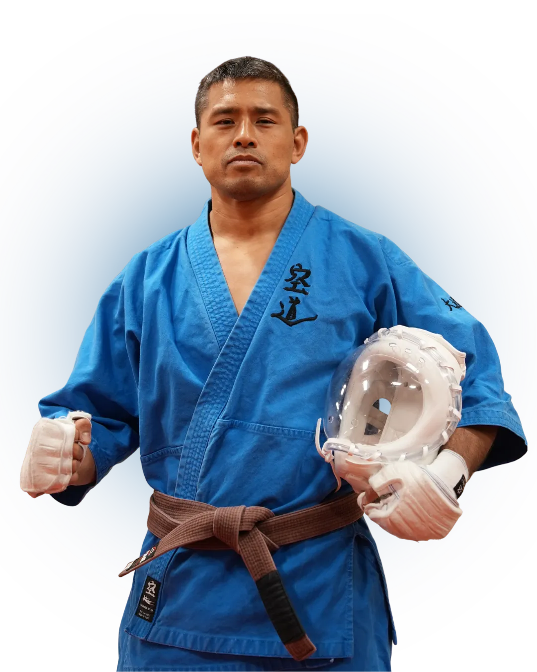 Nakapan in Blue Kudo Gi with Kudo helmet