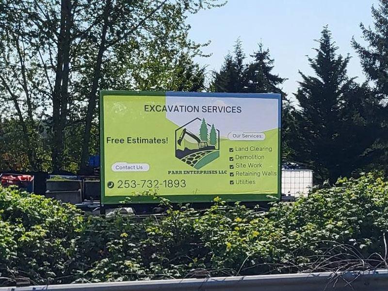 Excavation near Pierce and King Counties
