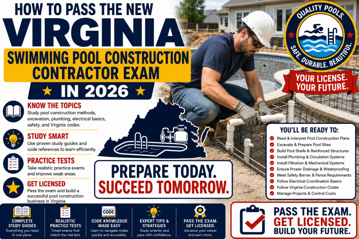 How to Pass the Virginia Swimming Pool Construction Contractor Exam in 2026