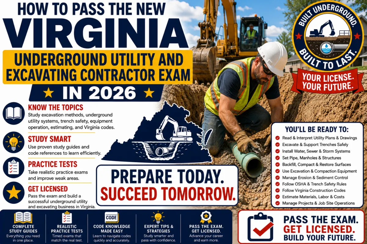 How to Pass the Virginia Underground Utility and Excavating Contractor Exam in 2026