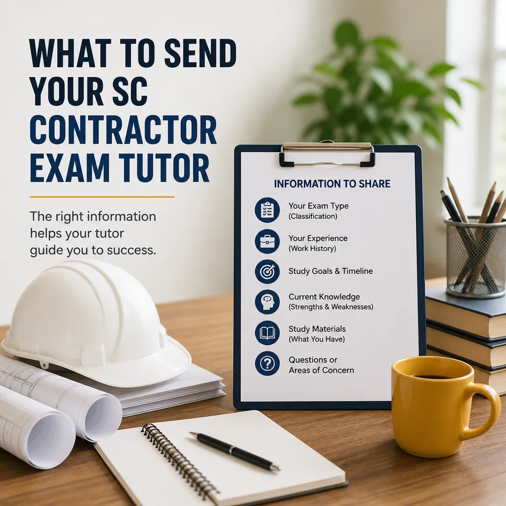 What to Send Your SC Contractor Exam Tutor First