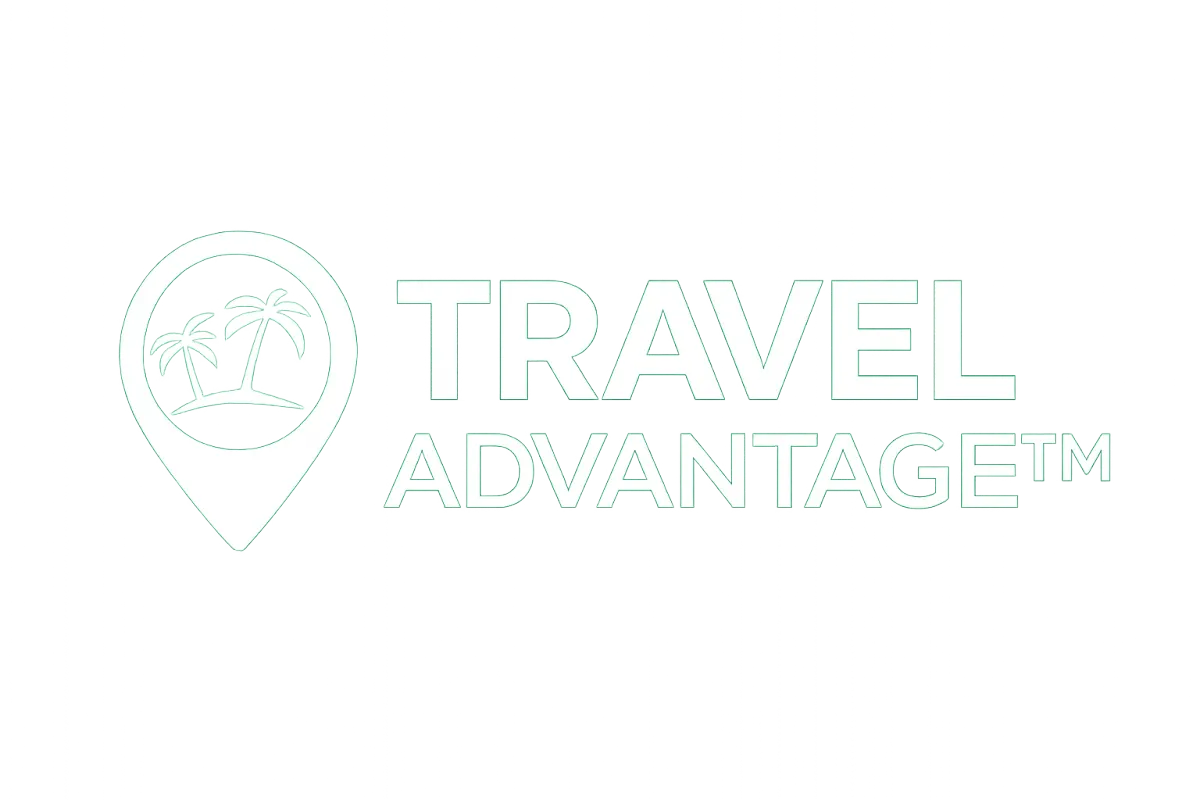 Logo de Travel Advantage™, club de voyage privé avec offres exclusives, cashback et tarifs réduits dans le monde entier.