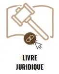 Icône représentant un livre juridique ouvert avec un marteau de juge, symbolisant les mentions légales et les conditions générales de MWR Life.