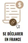 Icône représentant un formulaire administratif avec un symbole dollar, illustrant la procédure de déclaration d’activité en France pour les membres de MWR Life.