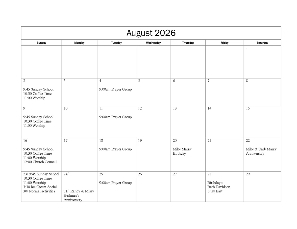 current calendar with events scheduled