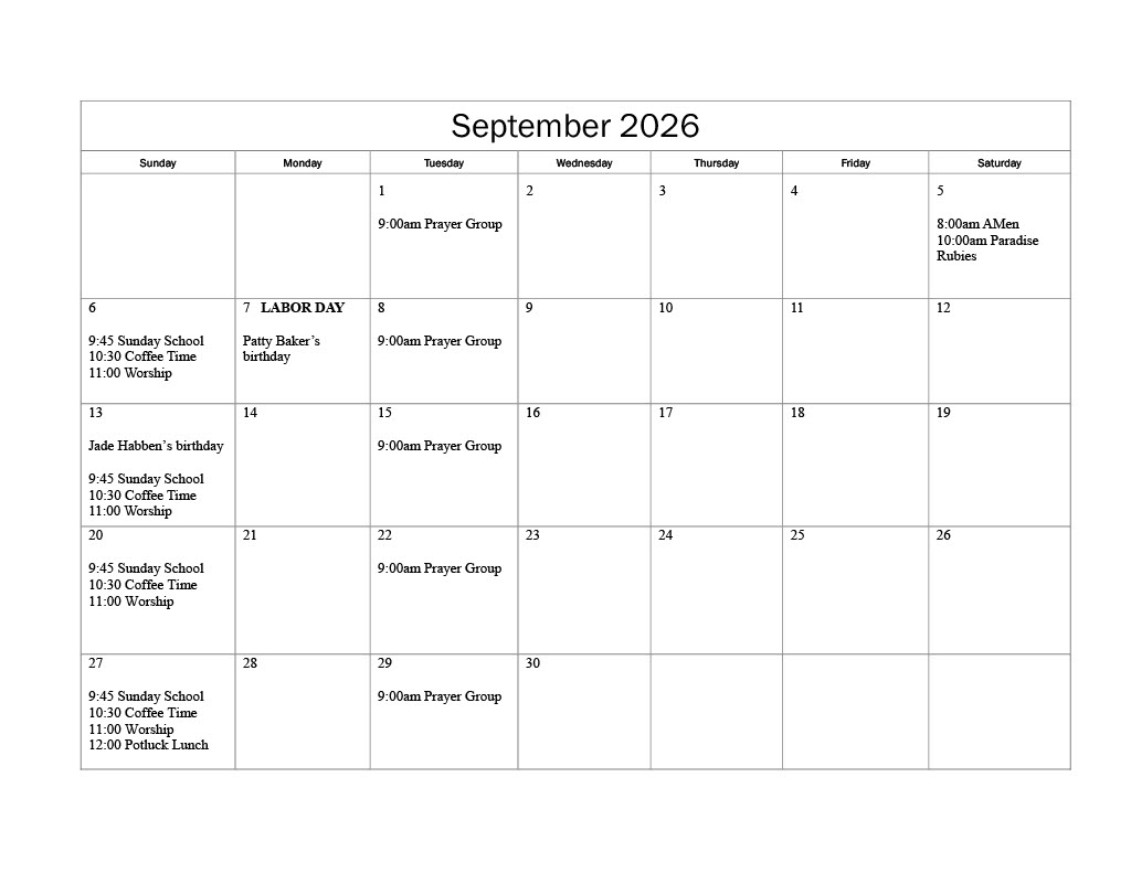 current calendar with events scheduled