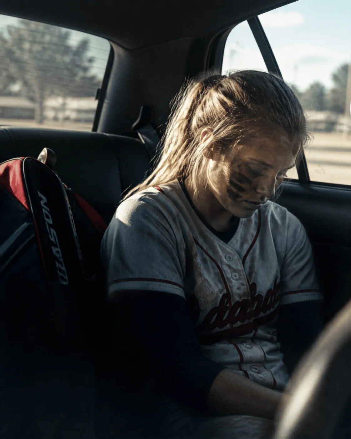 Gritty athletic photo showing determination