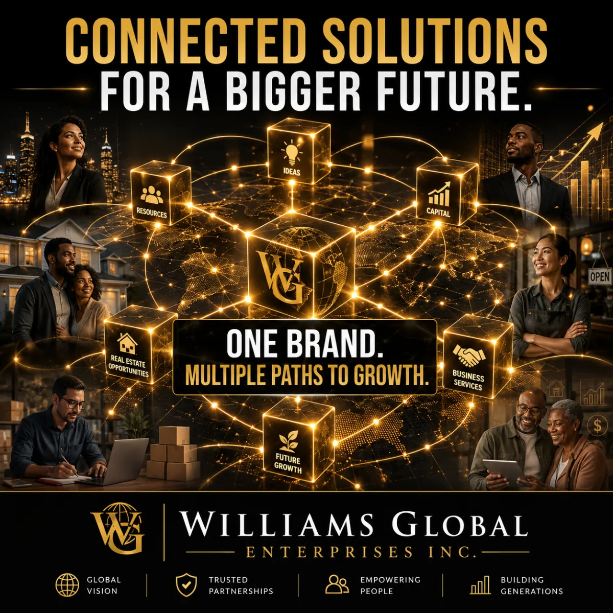 Diverse professional business team in a modern office