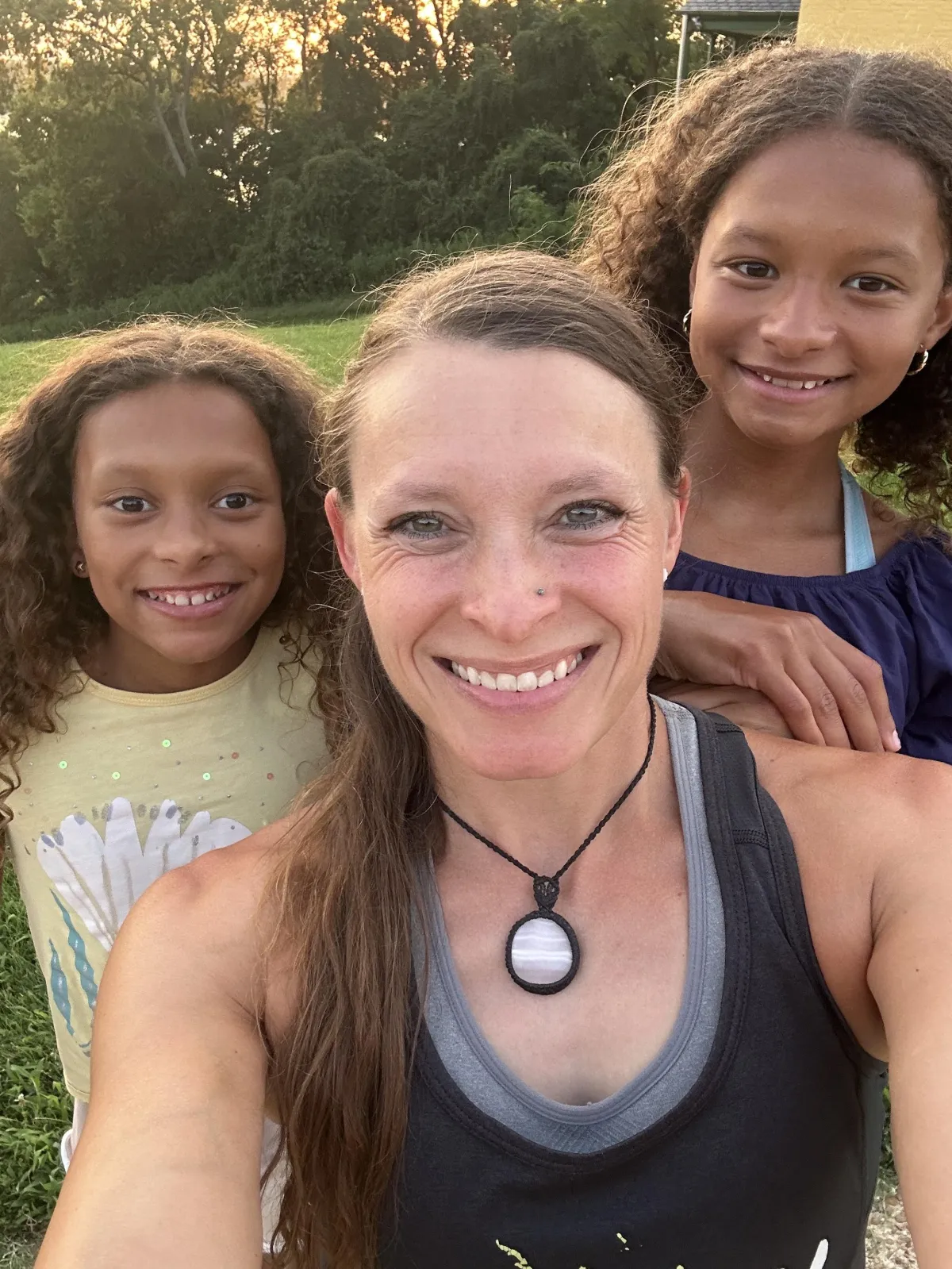 Mom with two kids