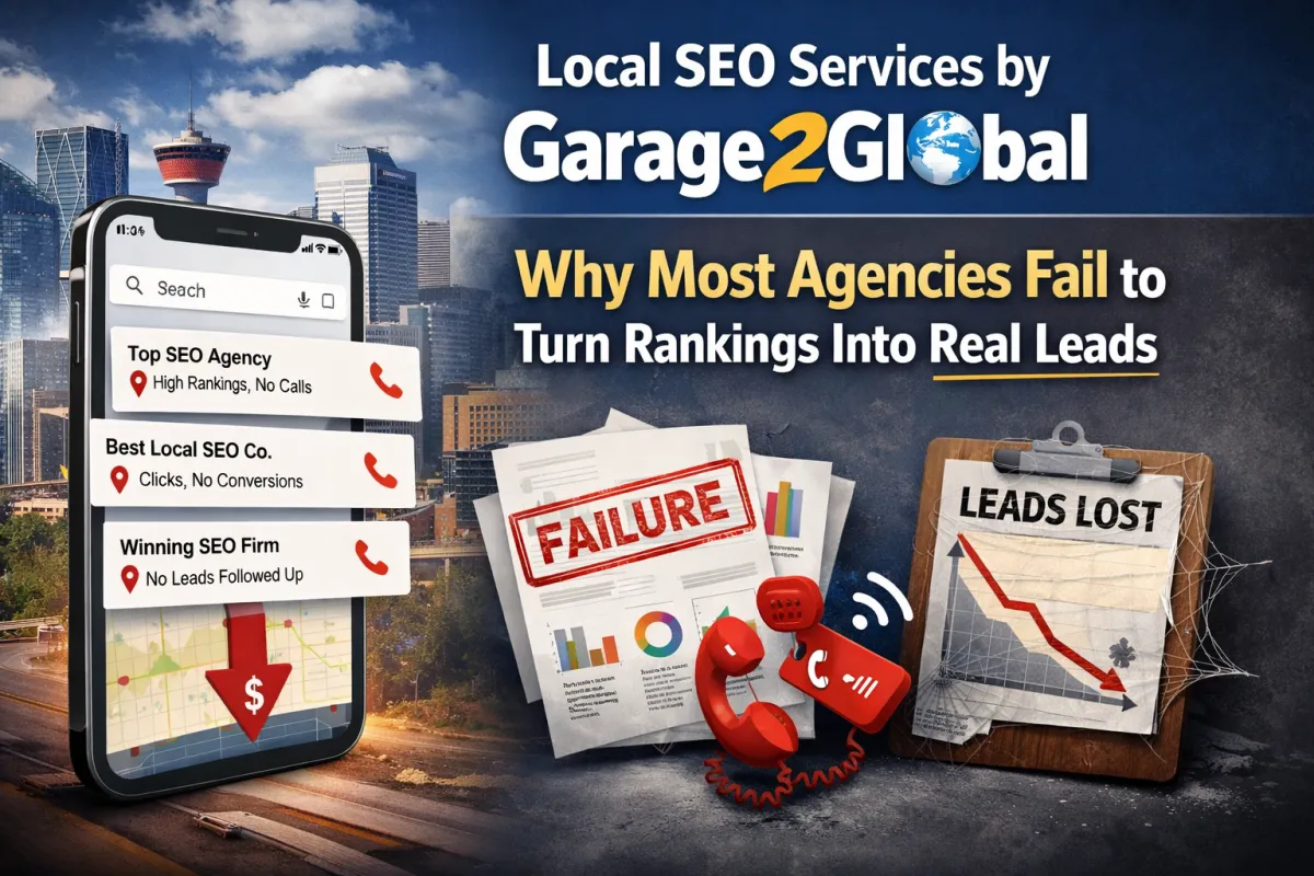 Infographic showing that SEO should generate revenue, not just rankings, with Google Maps SEO, CRM automation, lead tracking, and revenue growth visuals.