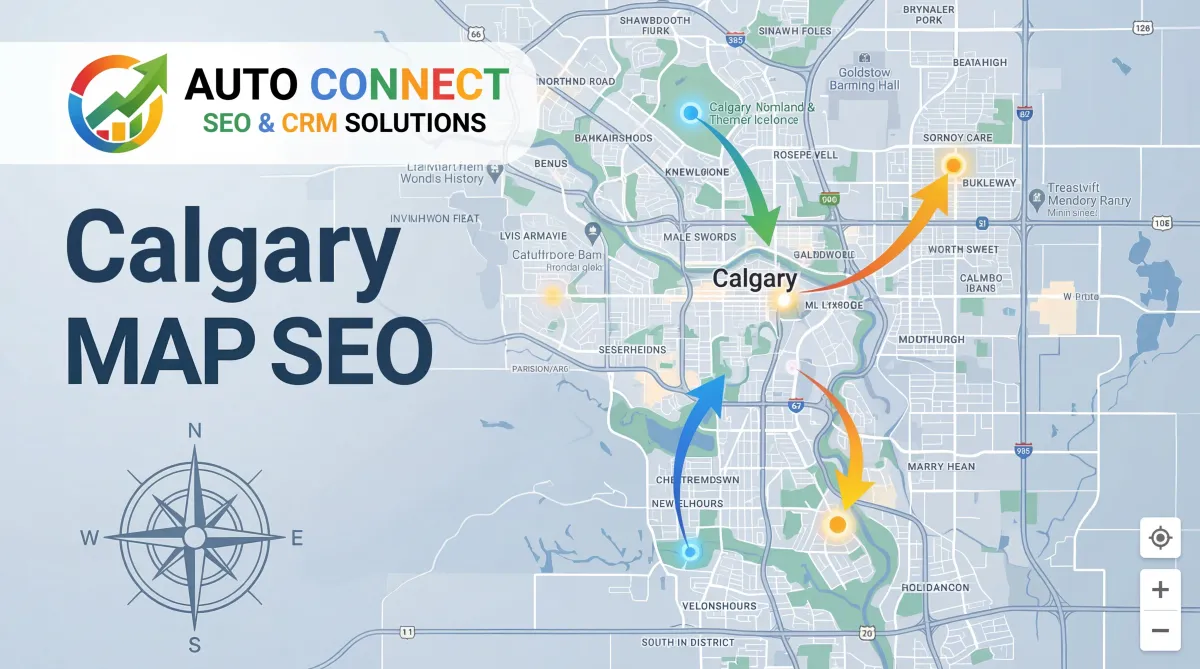 AutoConnect CRM SEO dashboard for Calgary businesses with local rankings, lead capture, pipeline tracking, and CRM automation.