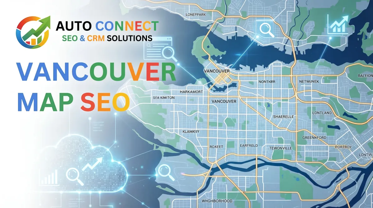 AutoConnect CRM SEO dashboard for Vancouver businesses with local rankings, lead capture, pipeline tracking, and CRM automation.