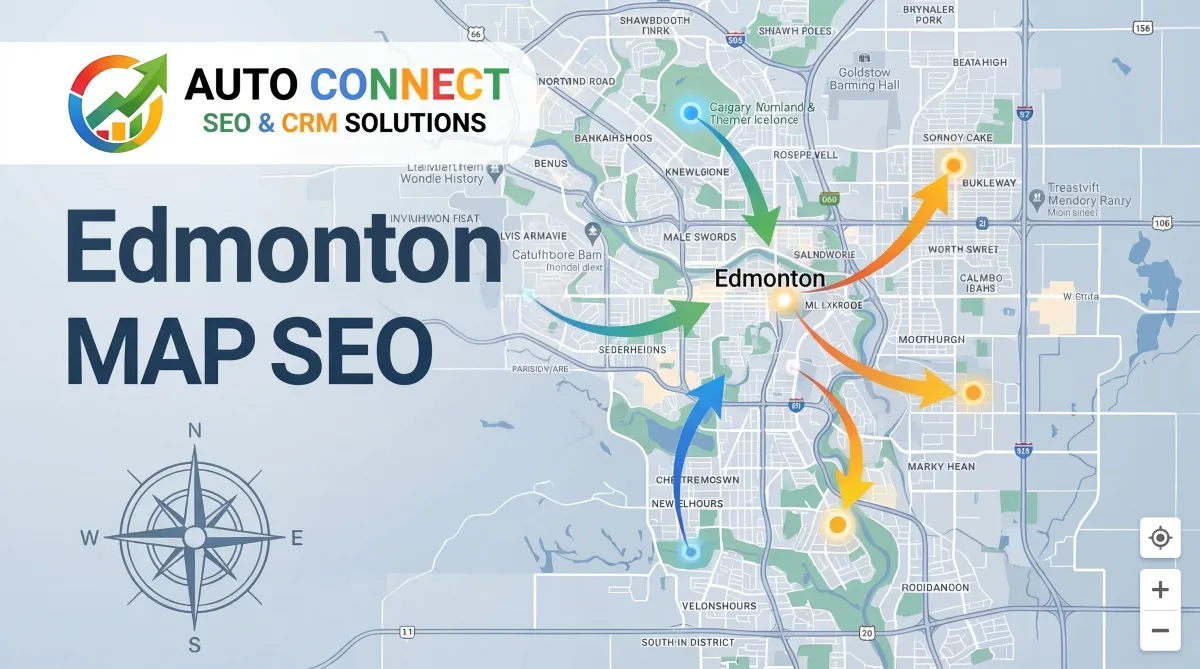 AutoConnect CRM SEO dashboard for Edmonton businesses with local rankings, lead capture, pipeline tracking, and CRM automation.