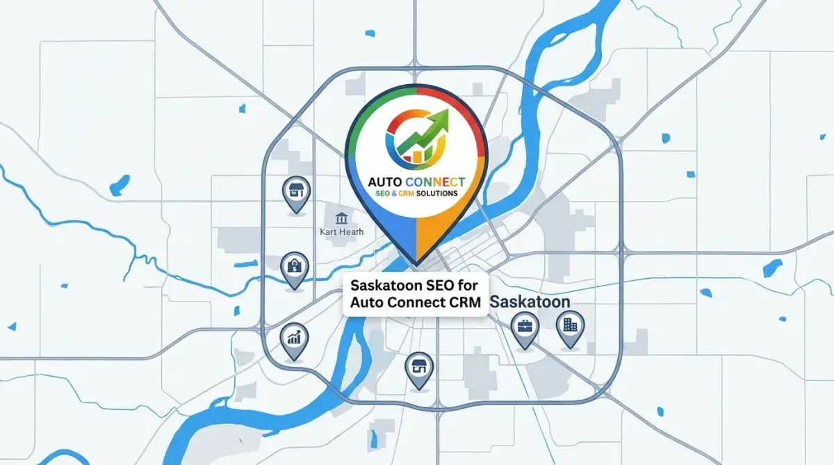 AutoConnect CRM Saskatoon SEO and CRM services dashboard helping local businesses rank higher, capture leads, and automate follow-up.