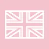 Icon of the UK flag in a white colour