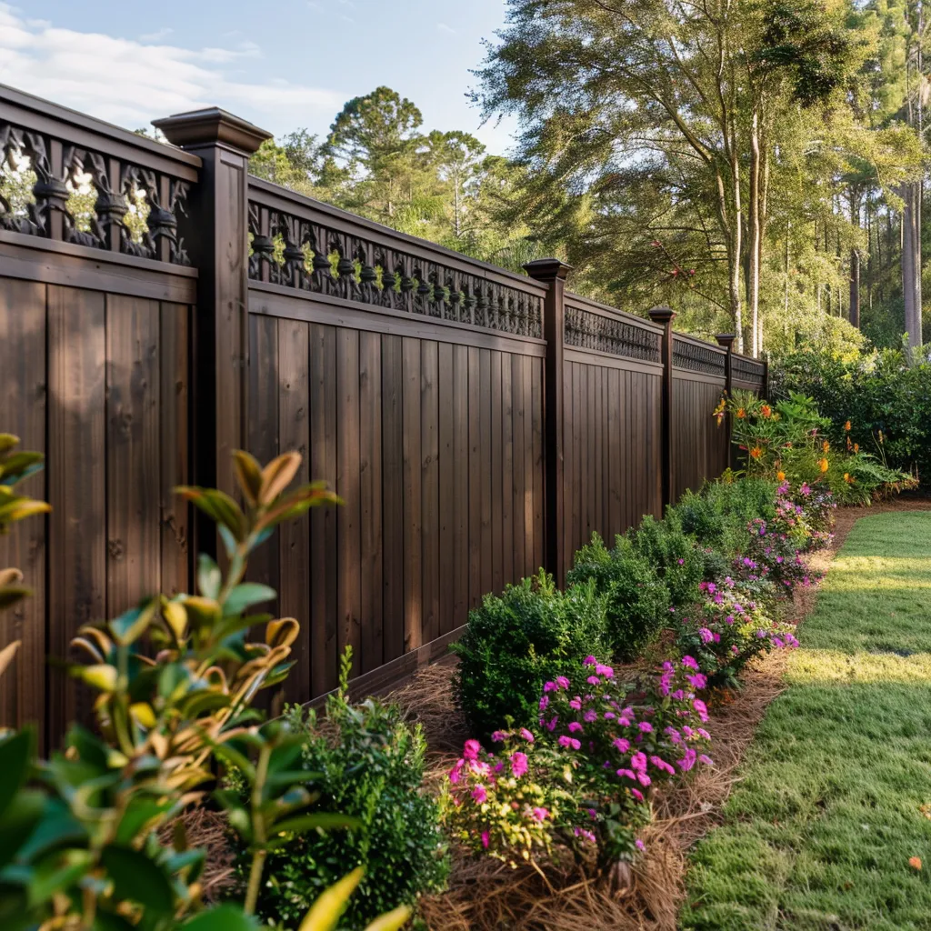 natural looking Wood fence Valdosta ga