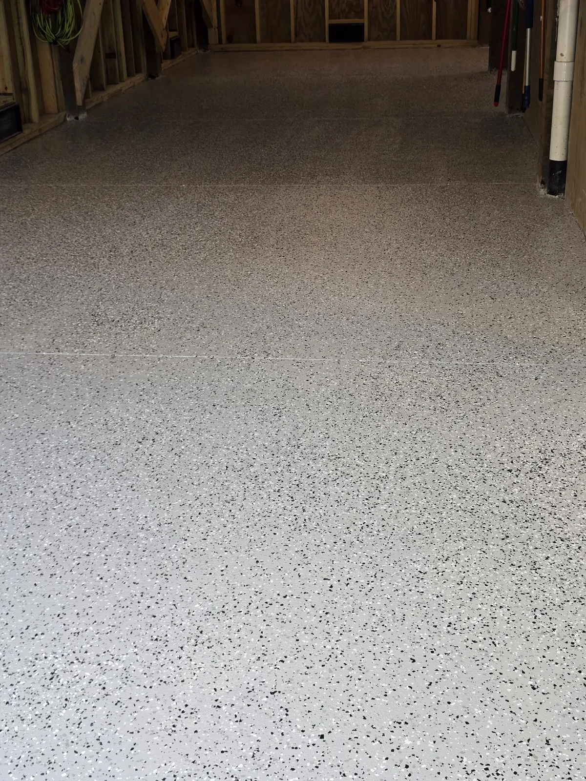 Texture of a finished flake epoxy floor