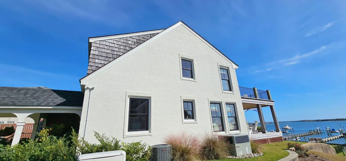 White coastal home after a full exterior repaint in Morehead City NC