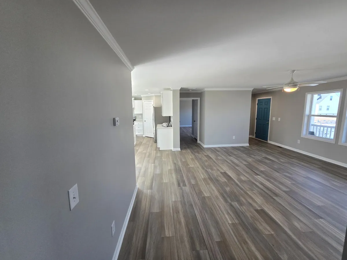 Open living area after interior painting