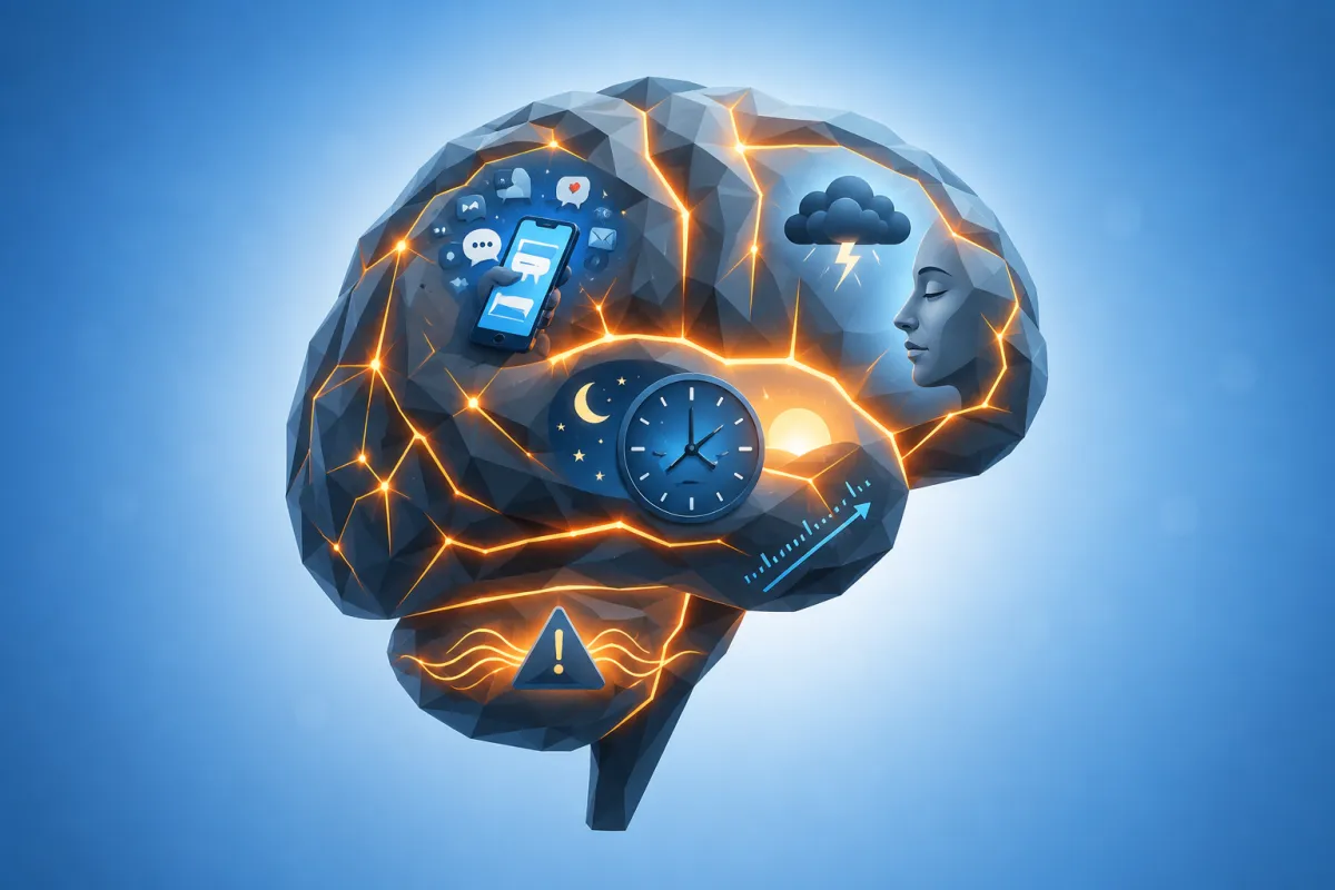 Concepto de salud cerebral, energía mental, memoria y enfoque