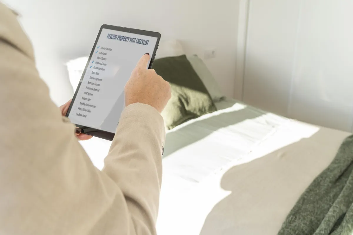 Property inspection checklist used for documenting Airbnb rental condition