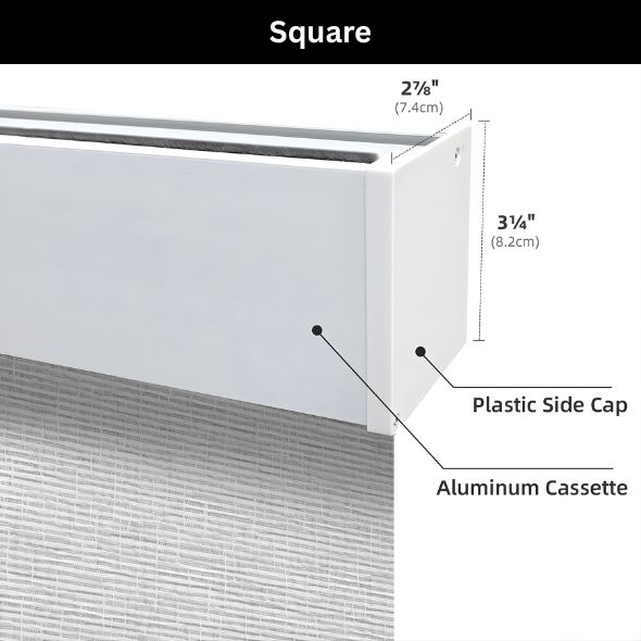 Square Valance Roller Shades 100% Blackout Safari