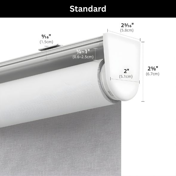 Standard Valance Roller Shades 100% Blackout Safari
