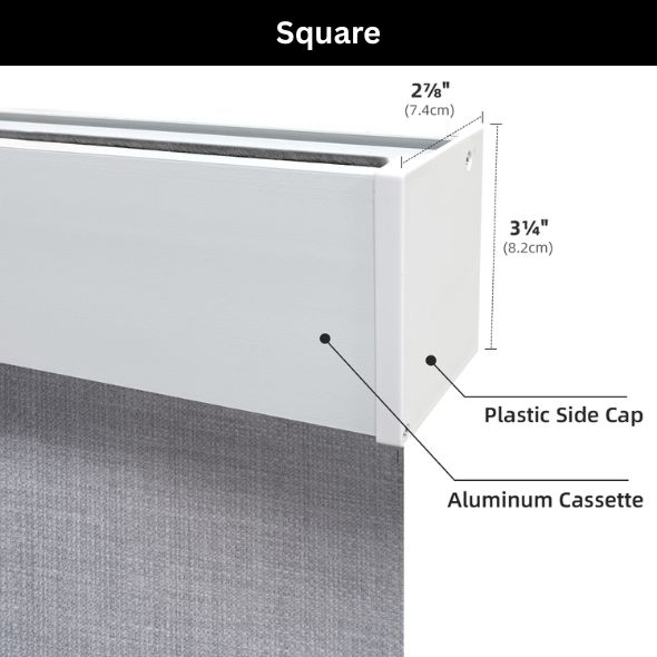 Square Valance Roller Shades 100% Blackout Vigor