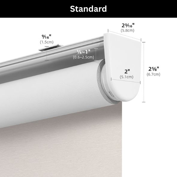 Standard Valance Roller Shades 100% Blackout Essential